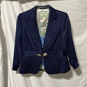 Aura 12 blue vintage fitted jacket fully lined NWT vintage pearl like lg button